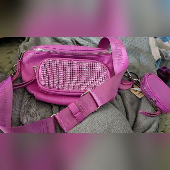 Pink Rhinestone Embellished Women's Bag - Picture 5 of 5